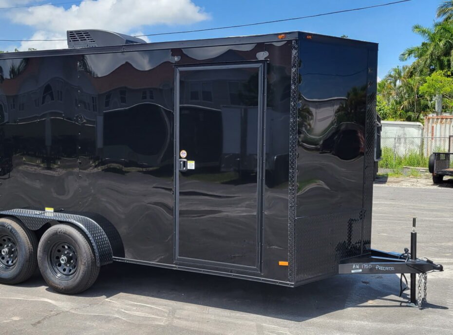 1-11.jpg 7×16 ALL WORLD Enclosed Trailer - Image 1