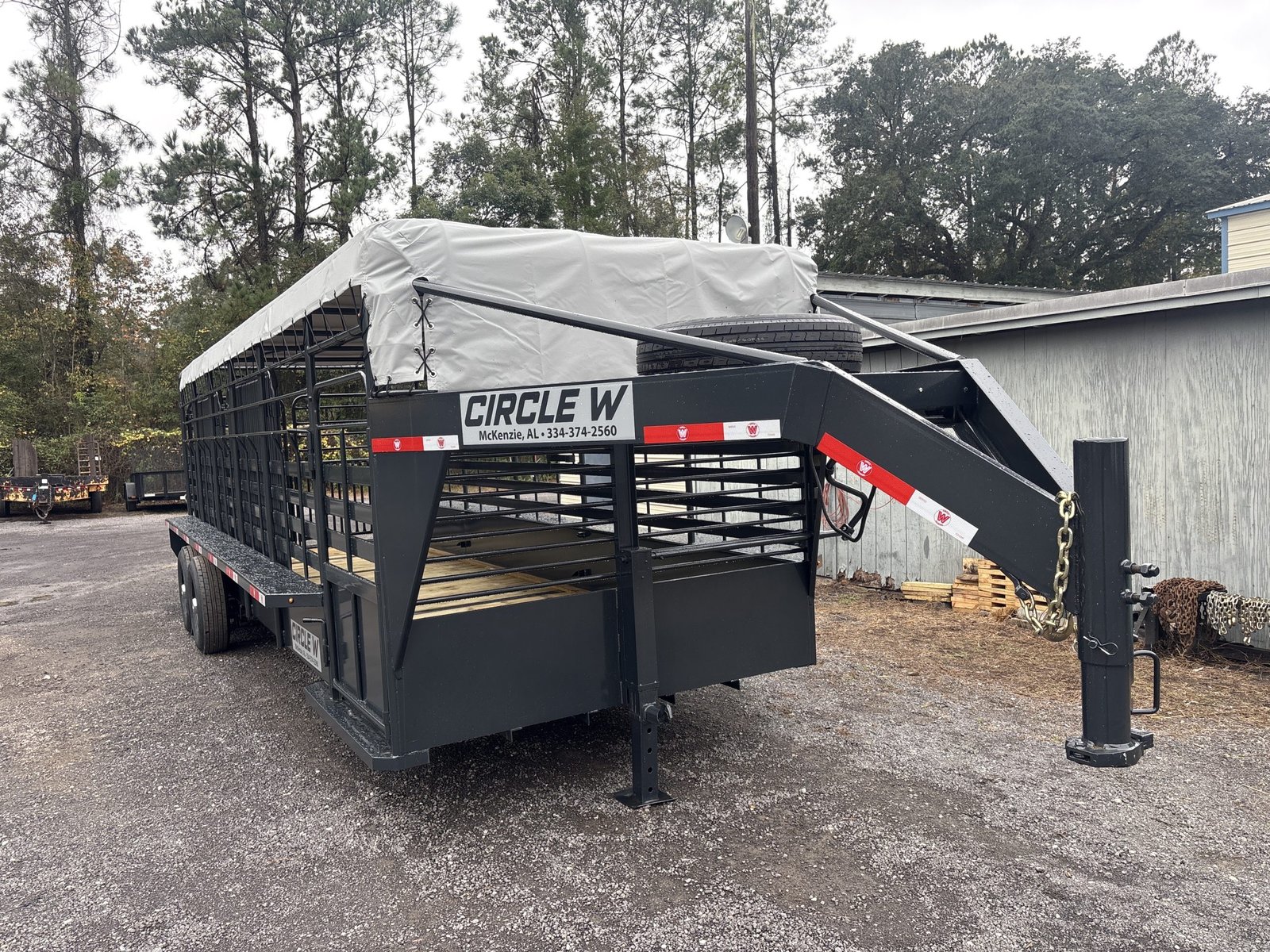 1-2-scaled-2.jpg New 2026 Circle W 6.5 x 24 Gooseneck Livestock Trailer 14k GVWR - Image 1