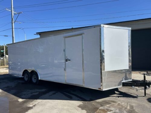2026 Quality Cargo 8.5x24 Enclosed Cargo Trailer – 7K GVWR, White - Image 2