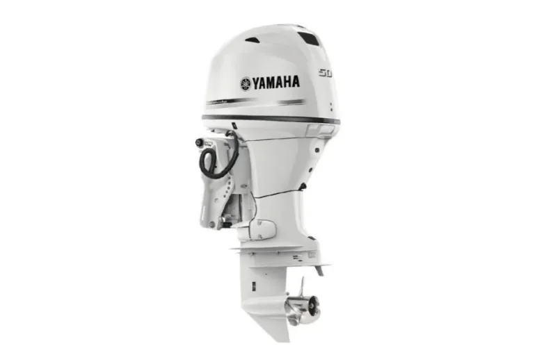 1cce10a239ebf4c060654fdd56b6c8b2 Yamaha 50 HP Pearl White Outboard Motor — Power Trim & Tilt, Electric Start, Remote Mechanical Control - Image 1