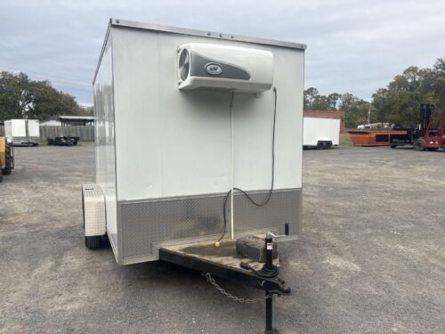 Used 2024 AMP 7x12 Refrigerated Cooler Trailer – Tandem Axle, White - Image 3
