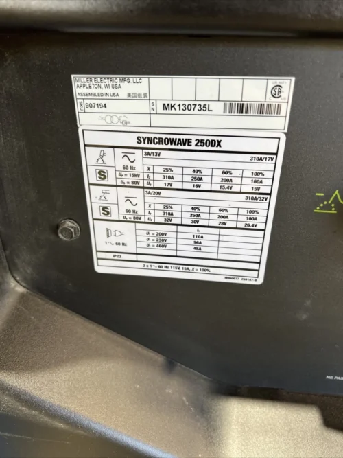 Miller Synrowave 250DX New 907194 - Image 3