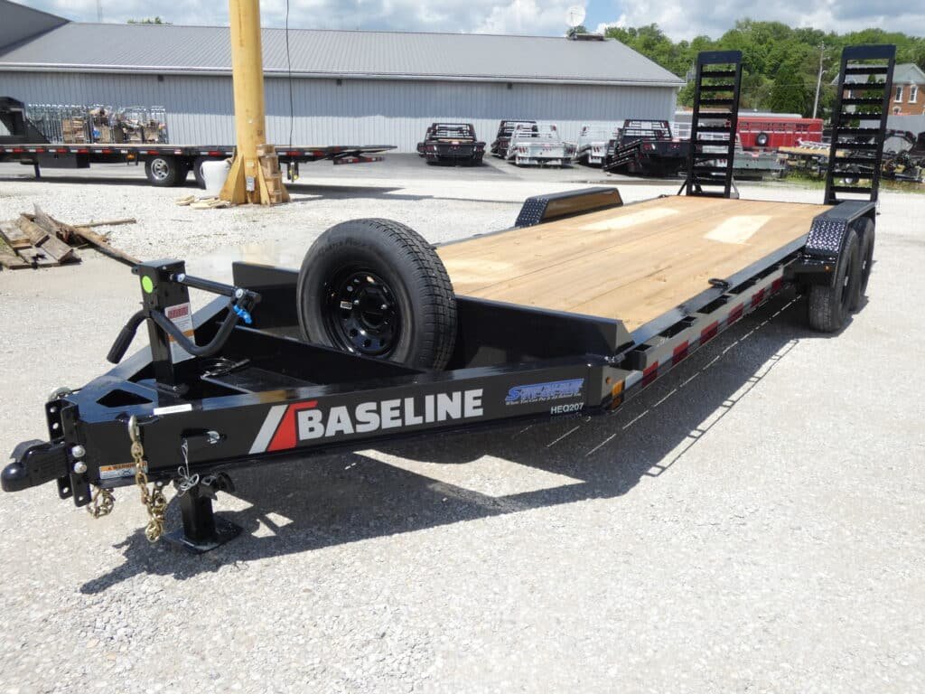 2025-baseline-heq207-82-x-22-14k-equipment-trailer-with-flip-knee-ramps.jpg 2025 Baseline HEQ207 82″x 22′ 14k Equipment Trailer With Flip-Knee Ramps Stock #301356 – Spencer Trailers - Image 1