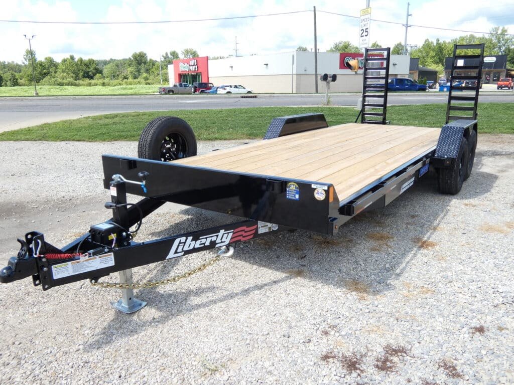 2025-liberty-le-83-x-20-99k-equipment-trailer-with-stand-up-ramps-stock.jpg 2025 Liberty LE 83″x 20′ 9.9k Equipment Trailer With Stand-Up Ramps Stock #046989 – Spencer Trailers - Image 1