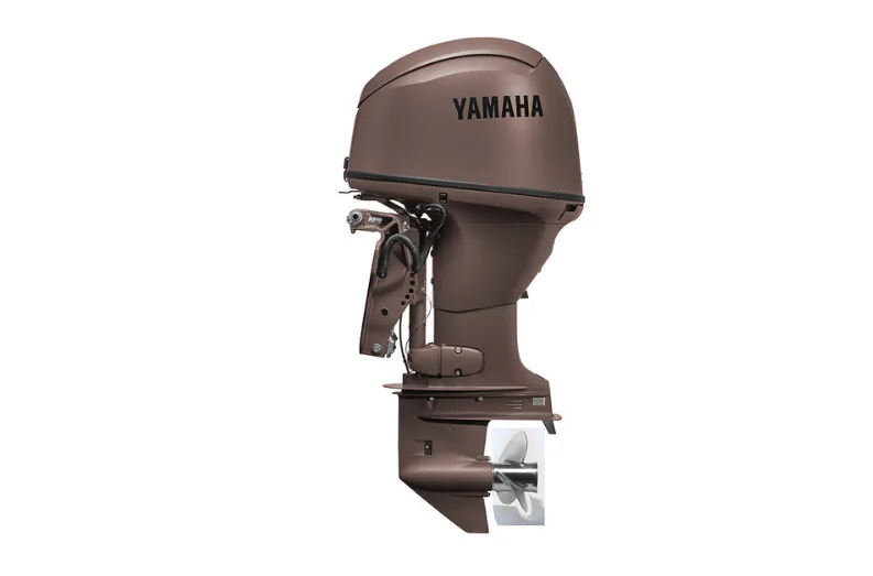 404cabd637de76c4a9409403ed26bed5 Yamaha 70 HP Matte Brown Outboard Motor — Power Trim & Tilt, Electric Start, Remote Mechanical Control - Image 1