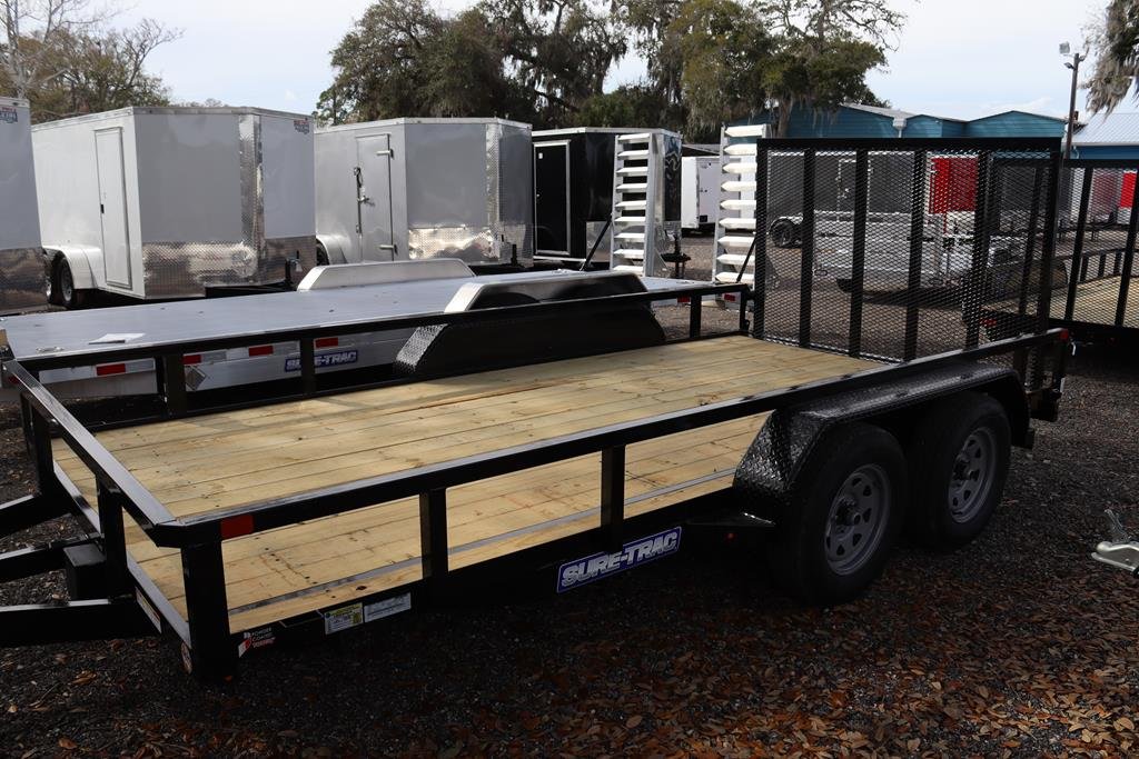 7x14-tube-top-utility-7k-tandem.jpg 7×16 Steel High Side by Sure Trac Trailers - Image 1