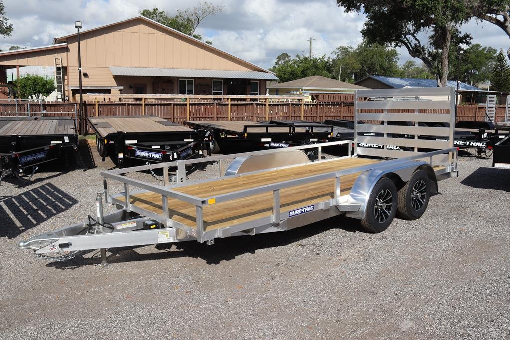 7x16-aluminum-tube-top-utility-trailer-with-spare-carrier.jpg 7X16 Aluminum Tube Top Utility Trailer with Spare Carrier - Image 1