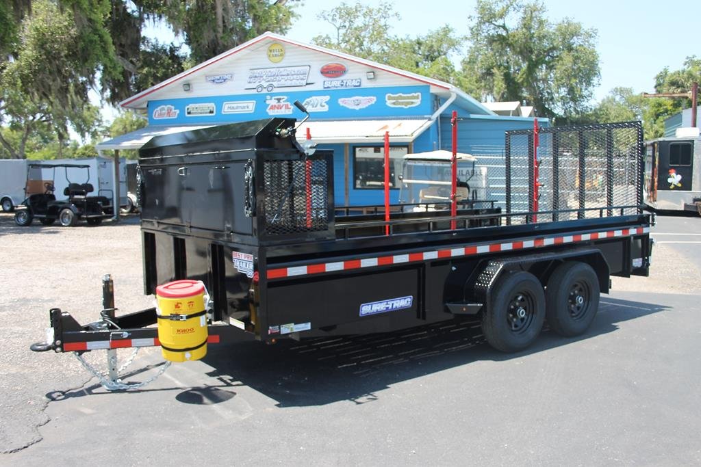 7x16-steel-high-side-by-sure-trac-trailers.jpg 7×16 Tube Top Utility Tandem Axle - Image 1