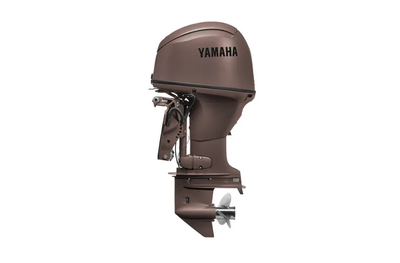 8ea938b24a77a9eb525ea964a38ab299 Yamaha 50 HP Matte Brown Outboard Motor — Power Trim & Tilt, Electric Start, Remote Mechanical Control - Image 1