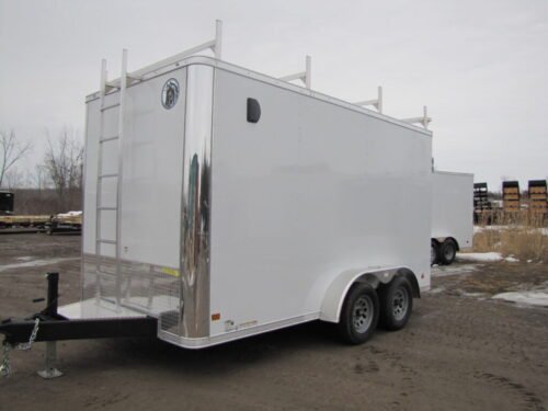 2023 Dark Horse 7x14 Steel Contractor Trailer – Barn Doors, Ladder Racks, Stone Guard - Image 2
