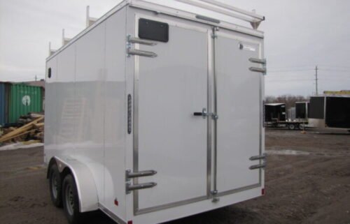 2023 Dark Horse 7x14 Steel Contractor Trailer – Barn Doors, Ladder Racks, Stone Guard - Image 4