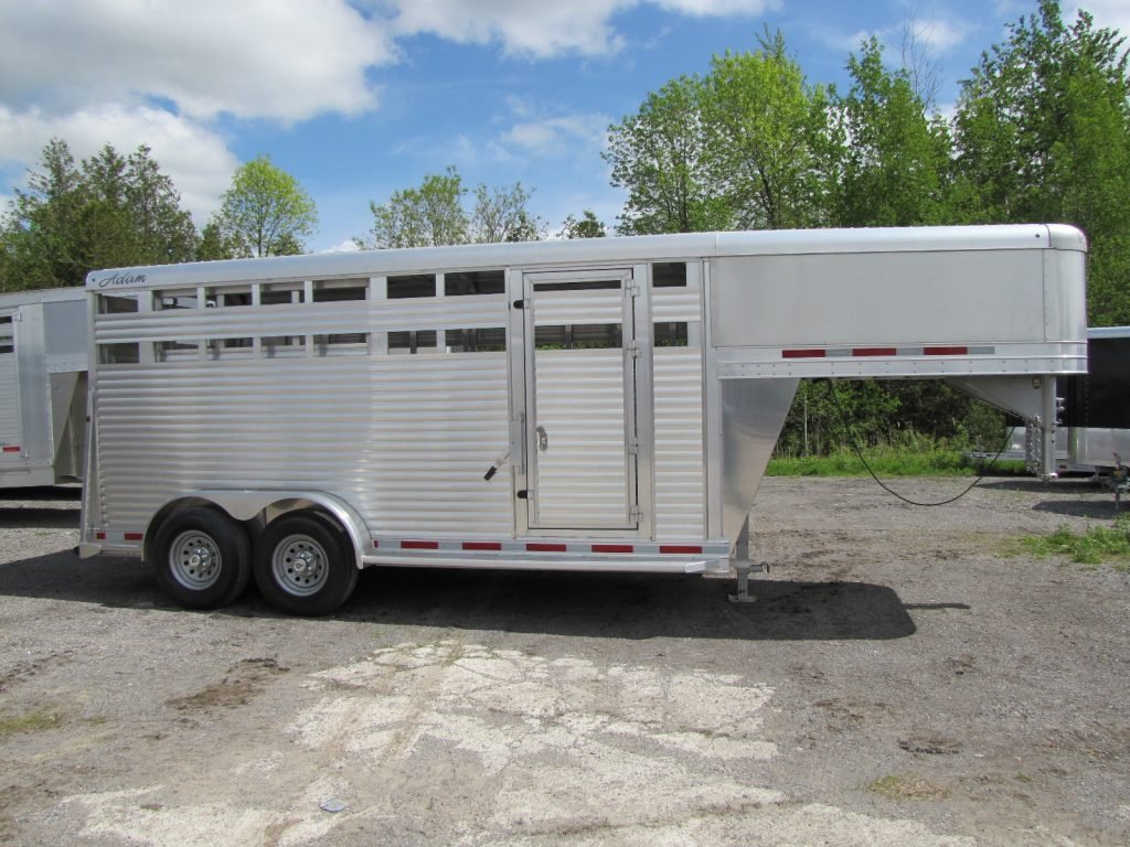 IMG_0100.jpg 2023 Adams Trailers 16′ Gooseneck Aluminum Stock Trailer - Image 1