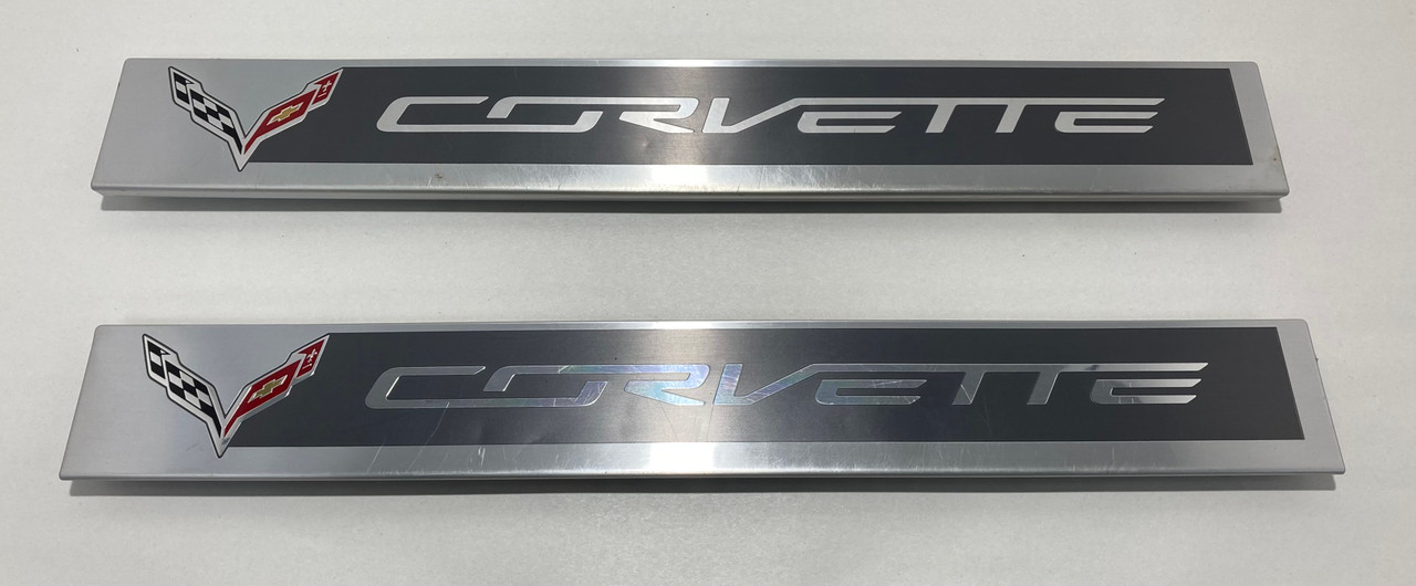 IMG_0304__33026.1737129981.jpg 2014-2019 Chevrolet C7 Corvette Stingray Aluminum Door Sill Trims / Pair / C7006 - Image 1