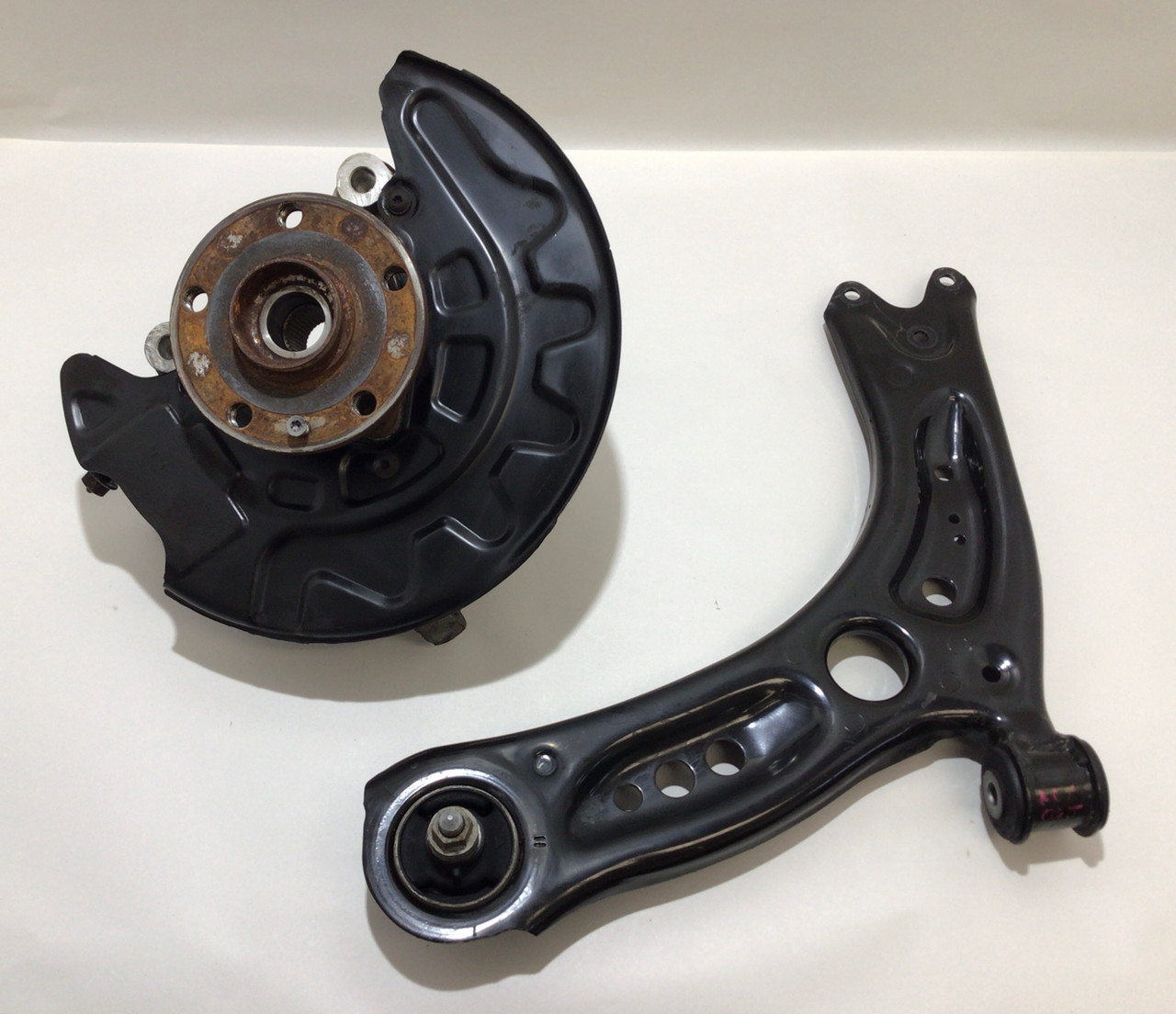 IMG_0367__64517.1625158405.jpg 2015-2020 Volkswagen MK7 GTI Driver Front Spindle Hub w/ Control Arm / 64k / M7005 - Image 1