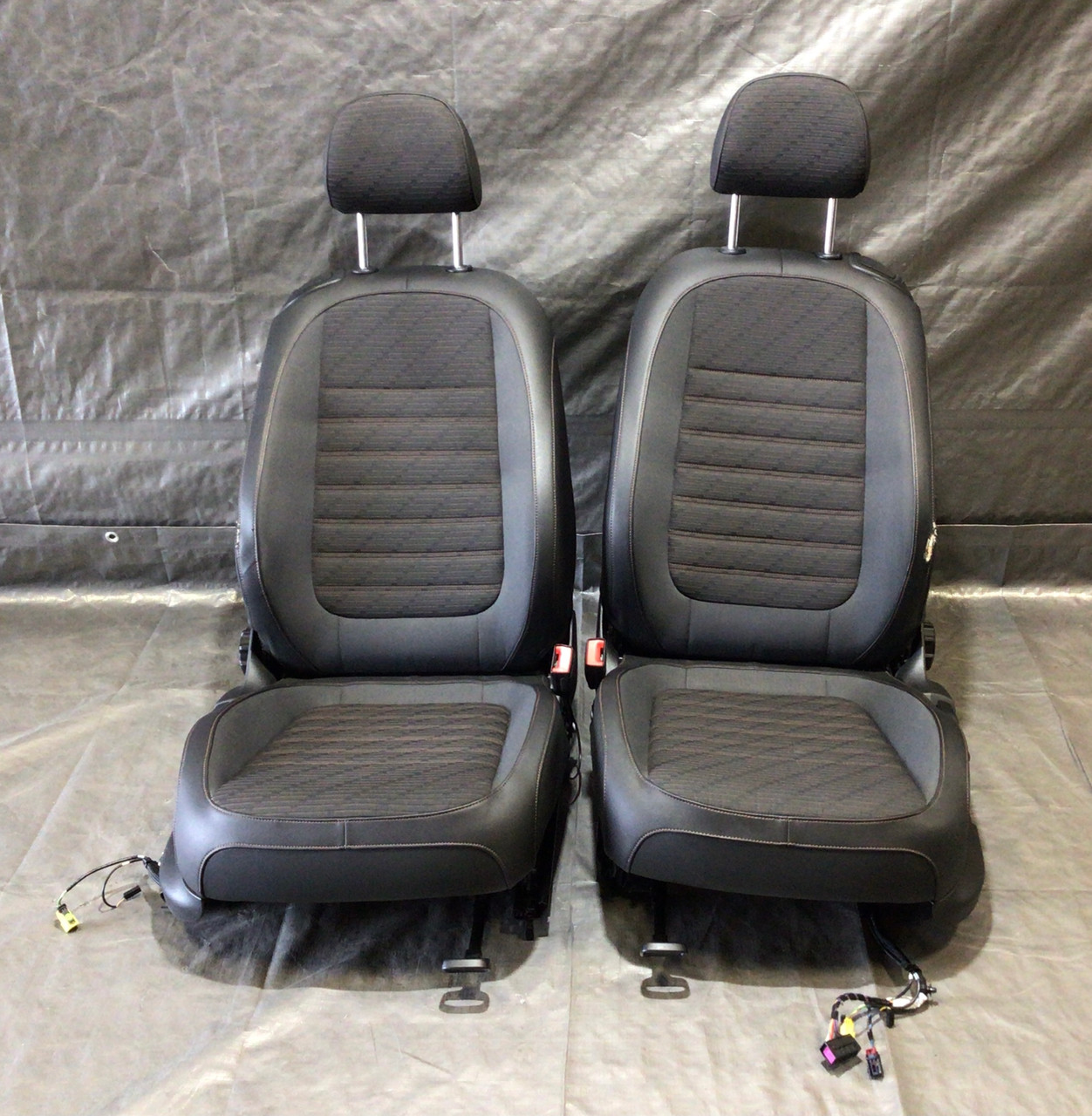 IMG_0392__75380.1629820797.jpg 2012-2019 Volkswagen Beetle Coupe Sport Titan Black Leatherette Front Seats / Pair / VB002 - Image 1