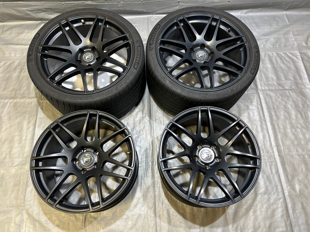 IMG_0470__97206.1778010121.jpg 2017-2019 Chevrolet C7 Corvette Grand Sport 19" 20" Forgestar F14 Wheels Rims / Set of 4 / *DAMAGE*/ C7008 - Image 1