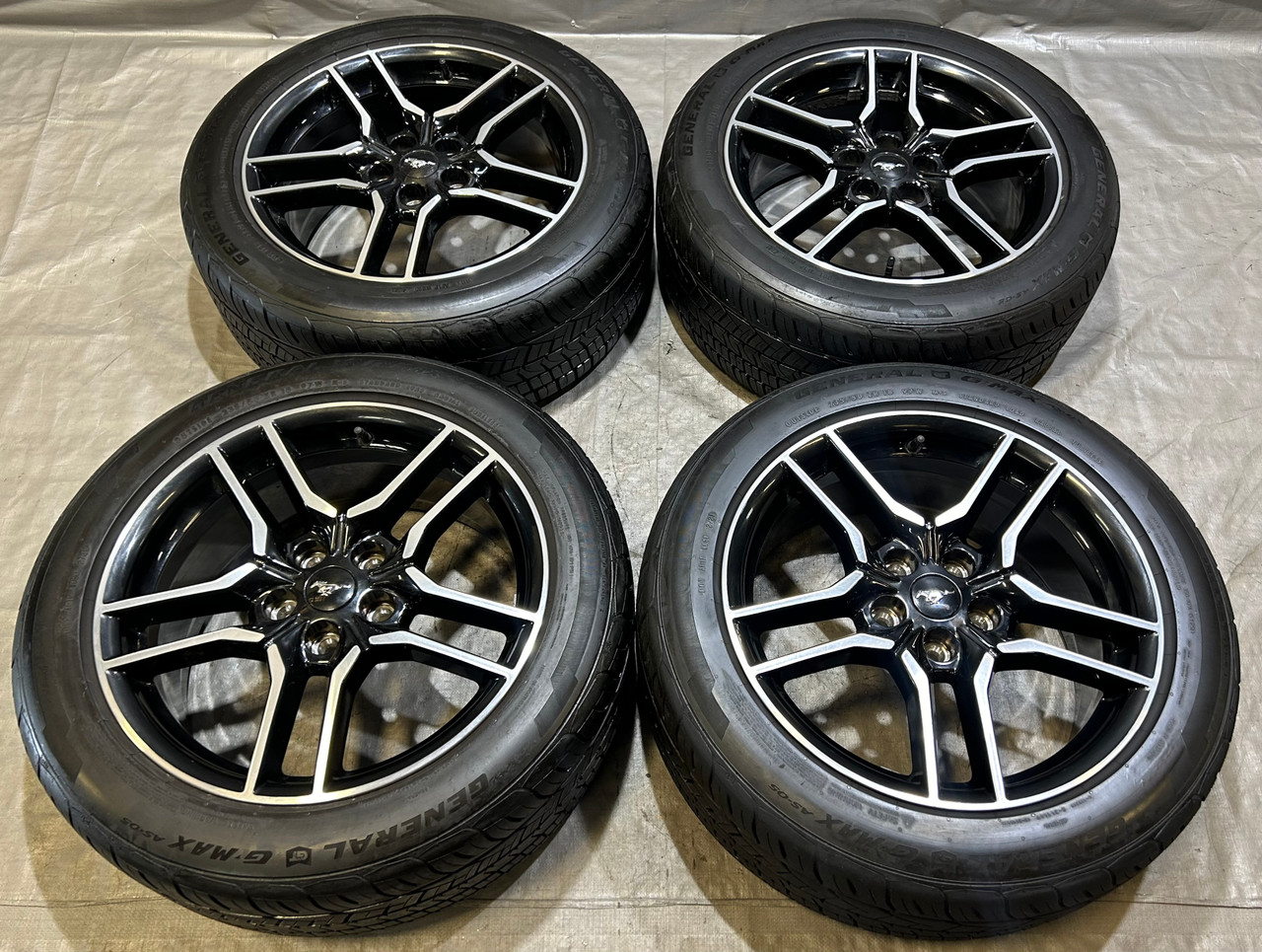IMG_0504__35107.1732115850.jpg 2015-2020 Ford Mustang GT OEM 18x8.0" Black / Machined Wheels Rims / Set of 4 / FM011 - Image 1