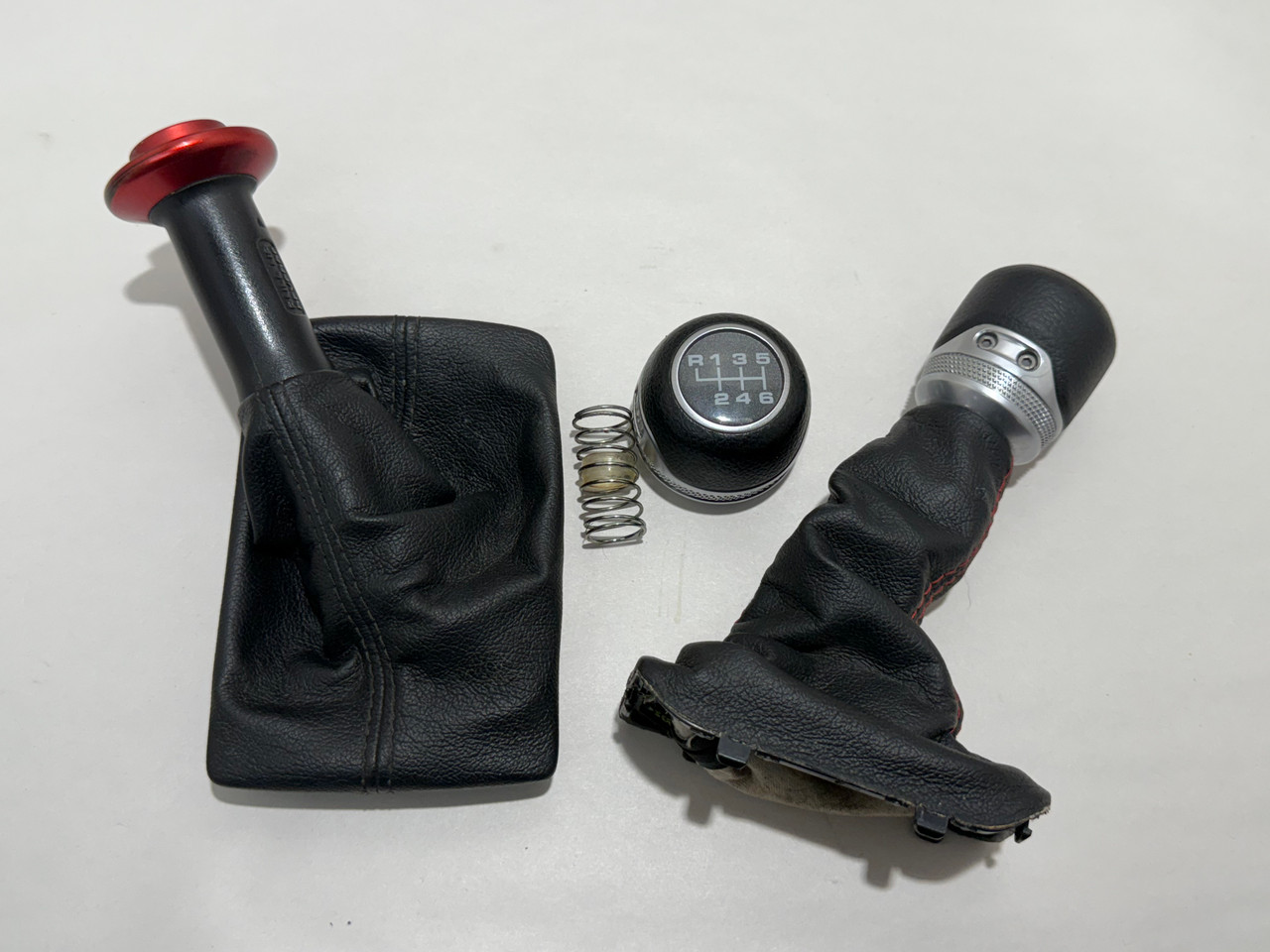 IMG_1123__17237.1763064979.jpg 2018-2021 Jeep Wrangler JL Rubicon Manual Shift Knob / Transfer Case Knob / Red Stitching / JL011 - Image 1