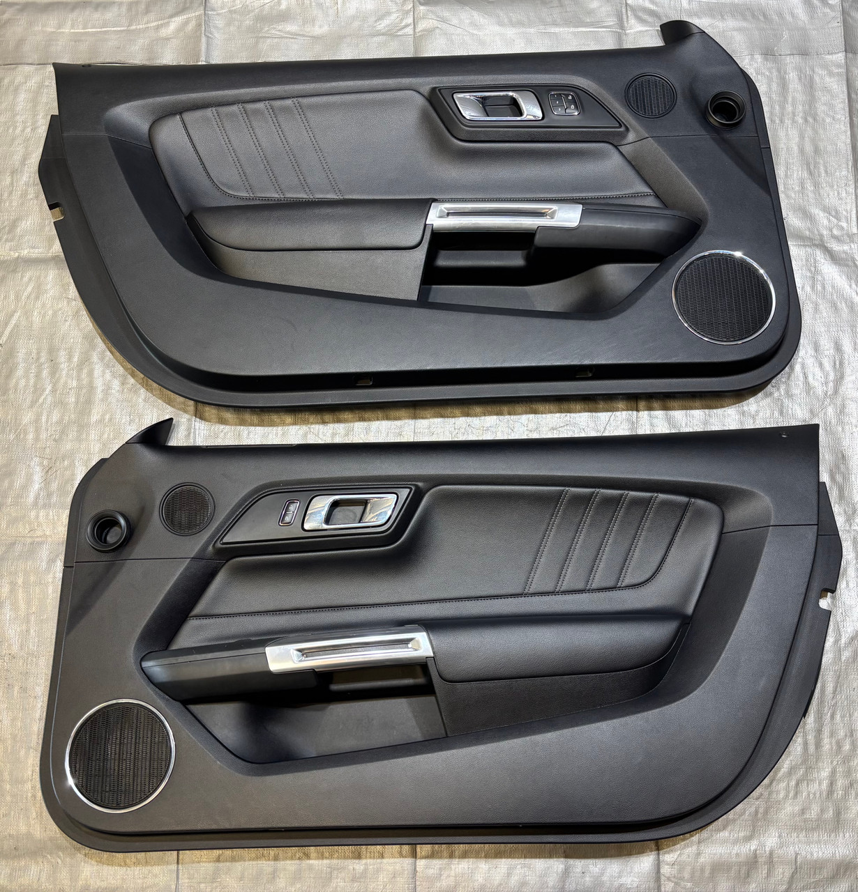 IMG_1166__37238.1768323796.jpg 2015-2017 Ford Mustang S550 GT Premium Black Leather Door Panels / Pair / FM016 - Image 1