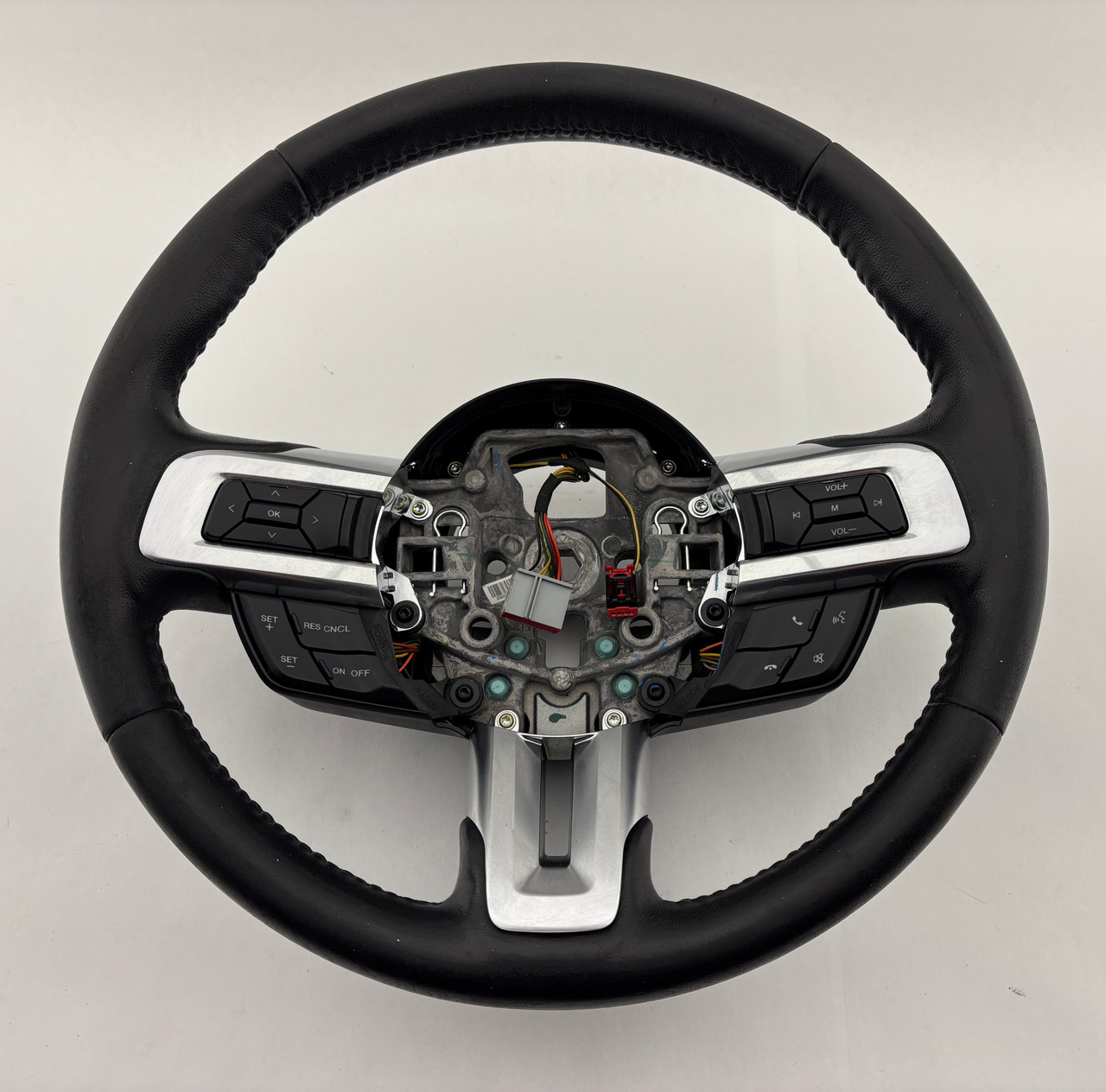 IMG_1454__47390.1768405197.jpg 2015-2017 Ford Mustang GT S550 Black Leather Steering Wheel / Manual / FM016 - Image 1