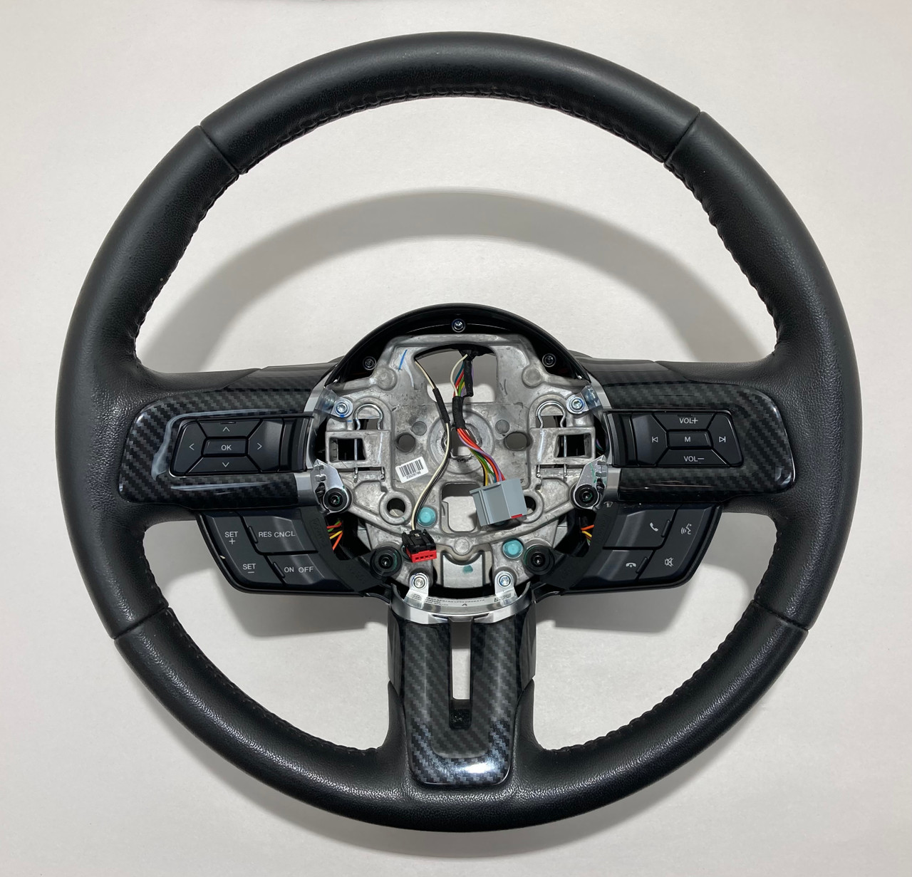 IMG_1993__44328.1706548606.jpg 2015-2017 Ford Mustang GT S550 Black Leather Steering Wheel / Manual / FM009 - Image 1
