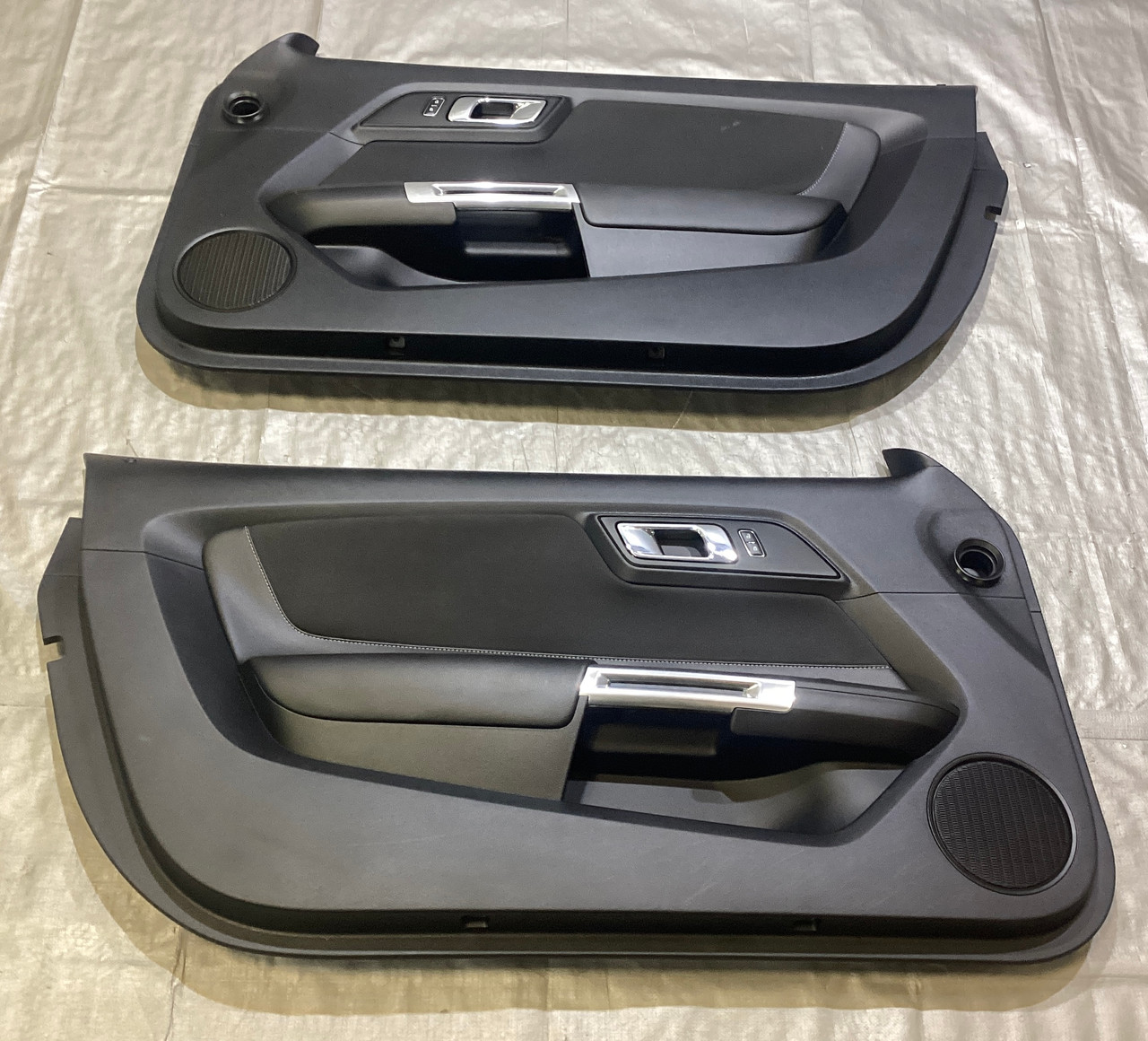 IMG_3007__59784.1744038797.jpg 2015-2017 Ford Mustang S550 GT OEM Black Cloth Door Panels / Pair / FM013 - Image 1