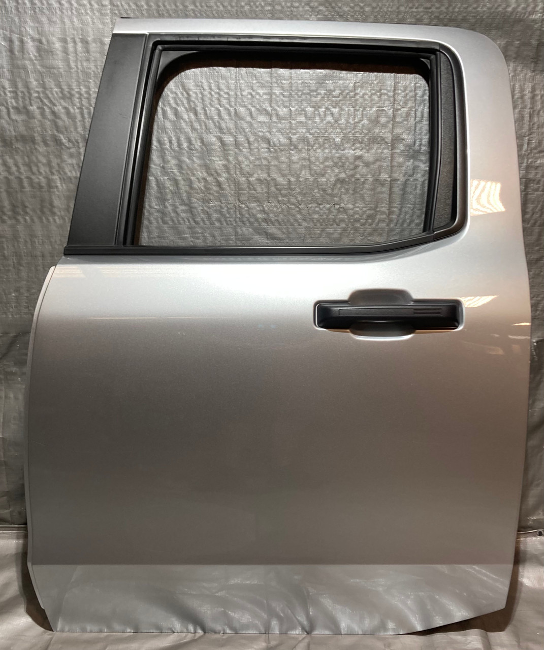 IMG_4294__04515.1723730010.jpg 2022-2023 Ford Maverick Driver Side Rear Door Assembly w/ Window / Iconic Silver Metallic MV002 - Image 1