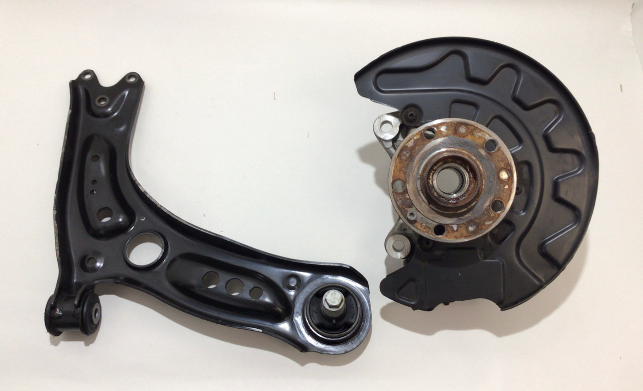 IMG_4647__54126.1614018461.jpg 2015-2020 Volkswagen MK7 GTI Driver Front Spindle Hub w/ Control Arm / 74k / M7002 - Image 1
