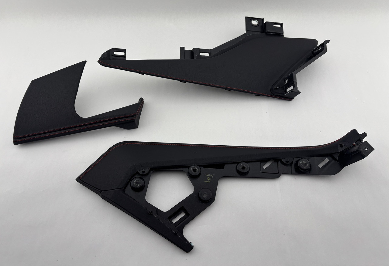 IMG_4692__64895.1769529039.jpg 2020-2022 Chevrolet C8 Corvette Stingray 1LT Upper Dash Trims w/ Red Stitching / Set of 3 / C8001 - Image 1