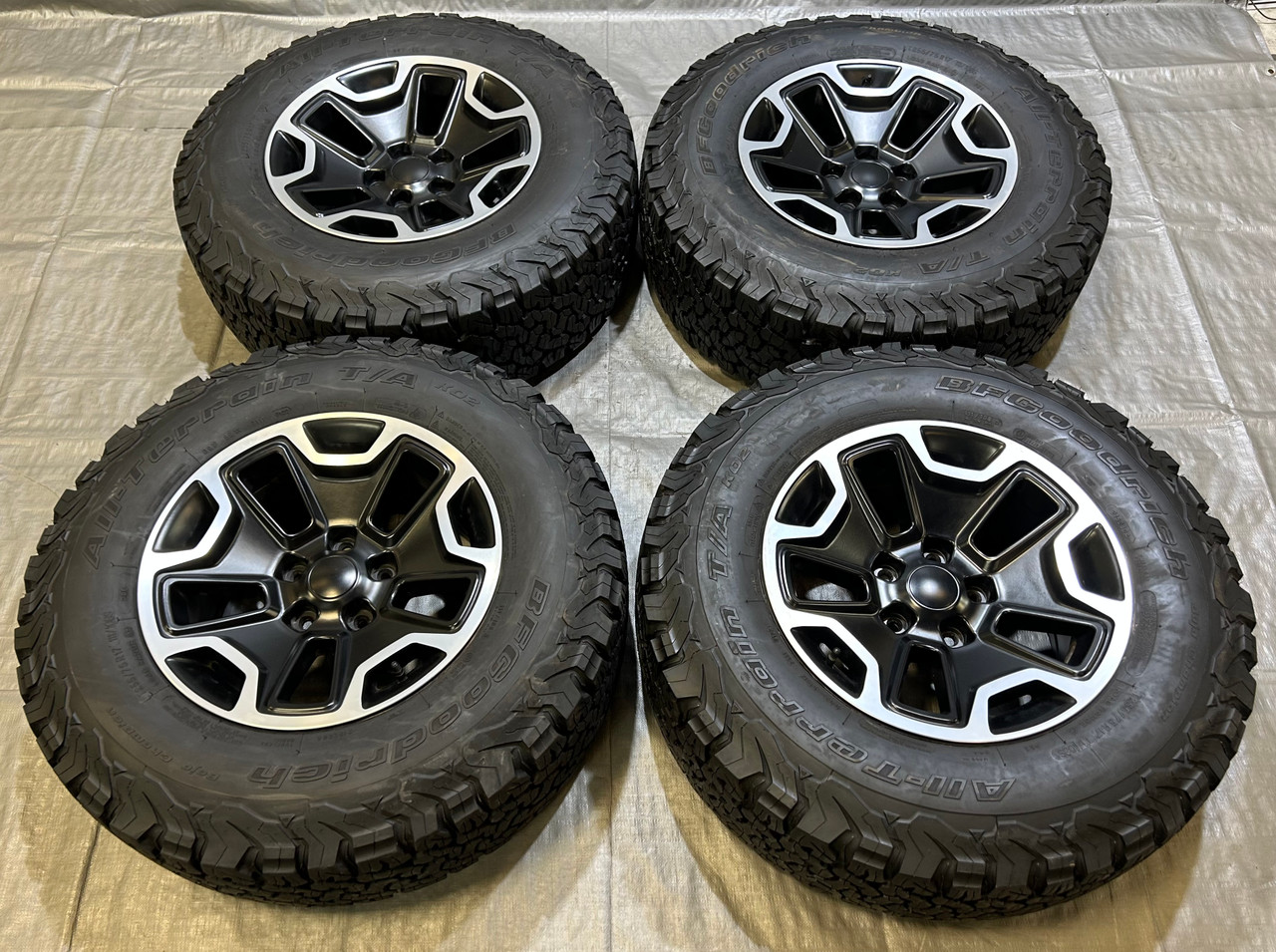 IMG_5023_2__50213.1767113821.jpg 2007-2025 Jeep Wrangler JK JL Quadratec 17x8.5" Wheels Rims w/ BFGoodrich K02 Tires / Set of 4 / JK016 - Image 1