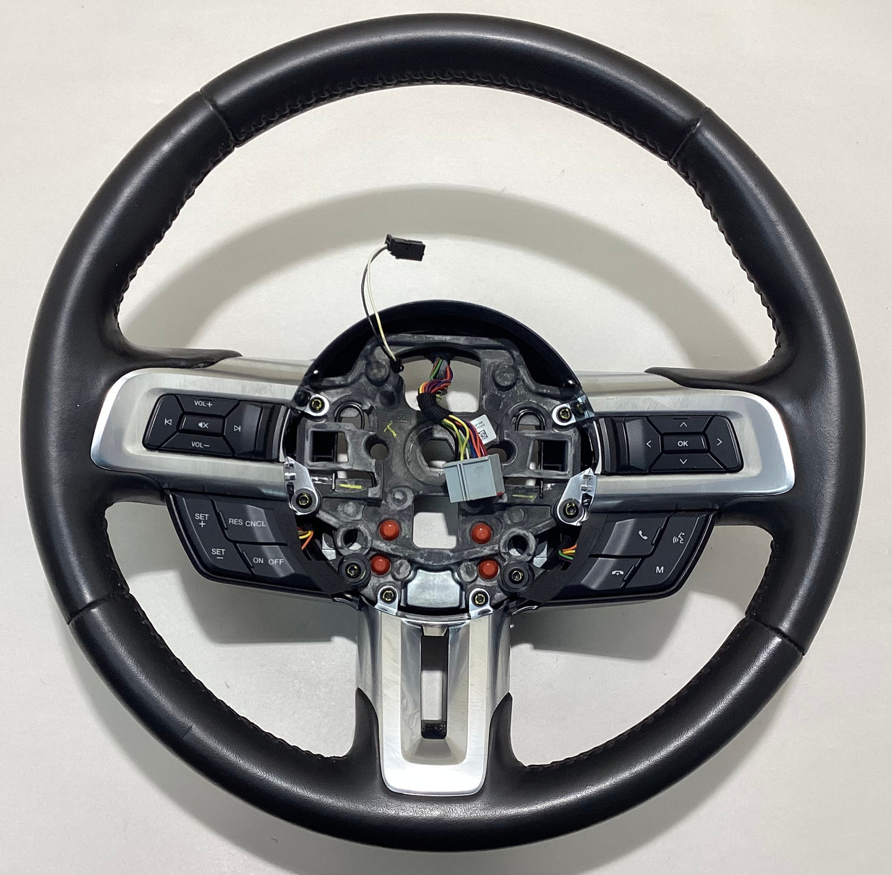 IMG_6289__05622.1758807758.jpg 2018-2020 Ford Mustang GT S550 Black Leather Steering Wheel / Automatic / FM014 - Image 1
