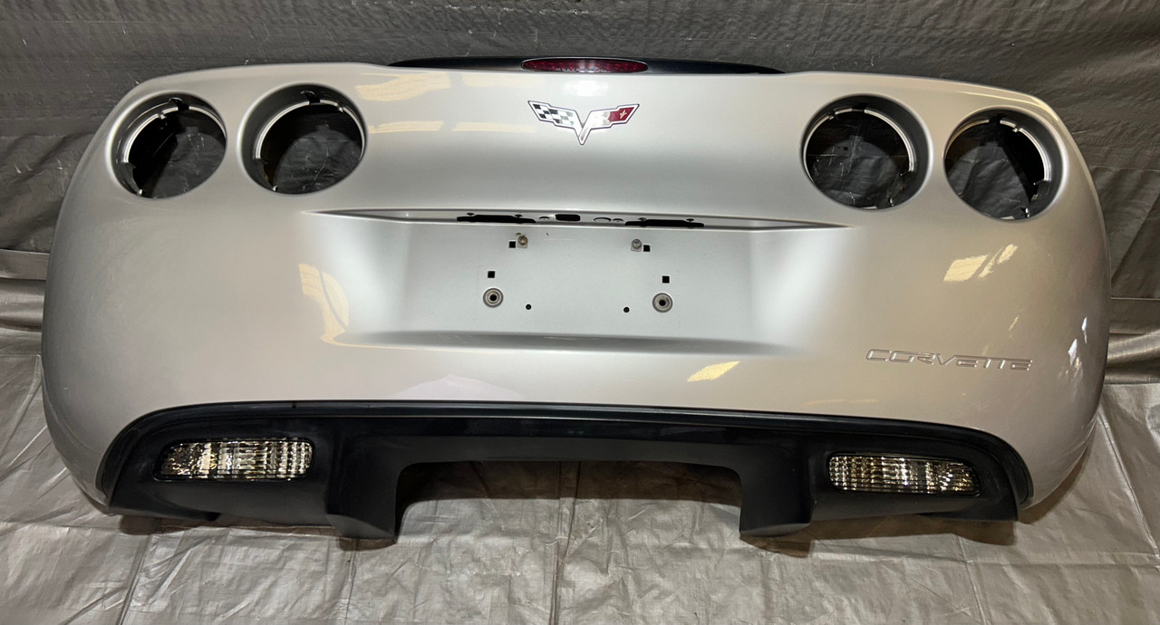 IMG_6449__45791.1764086303.jpg 2005-2013 Chevrolet Corvette C6 Rear Bumper Cover Fascia w/ Diffuser Panel / Spoiler / Machine Silver Metallic C6020 - Image 1