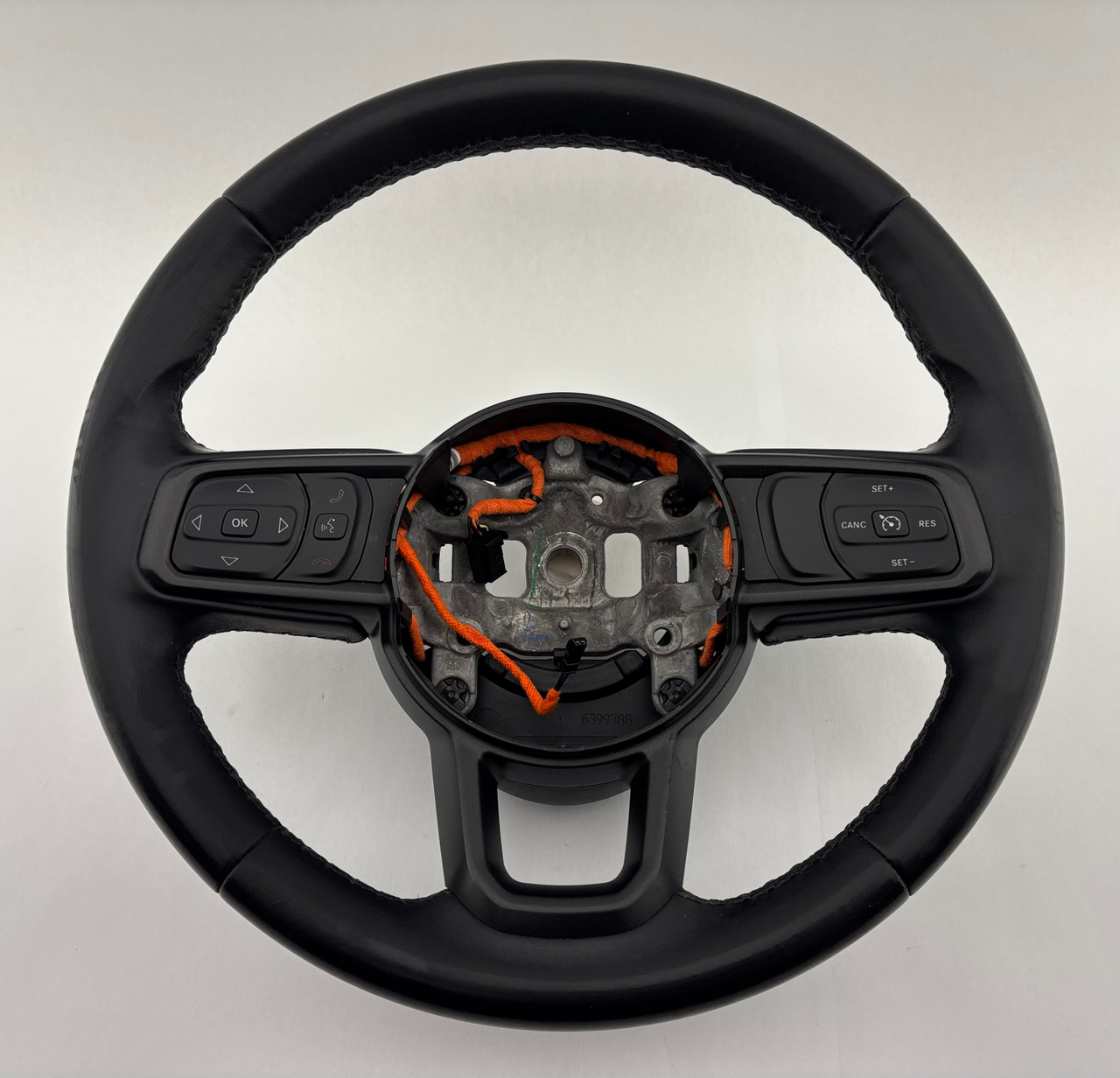 IMG_6859__66432.1776975017.jpg 2018-2023 Jeep Wrangler JL Black Leather Steering Wheel w/ Controls / JL012 - Image 1