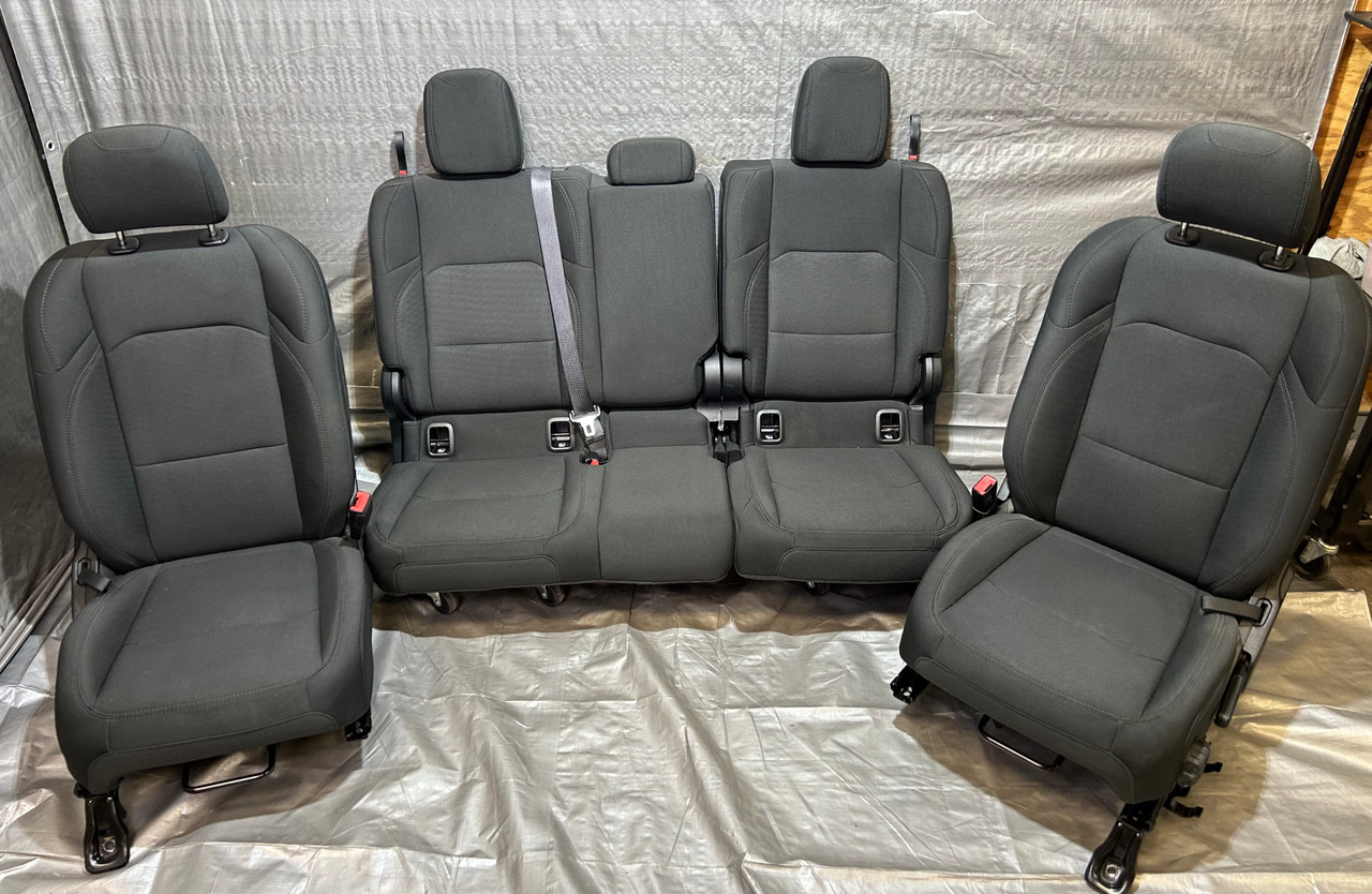 IMG_6953_2__87494.1780336648.jpg 2020-2022 Jeep Gladiator JT Sport Black Cloth Front & Rear Seat Set / JT004 - Image 1