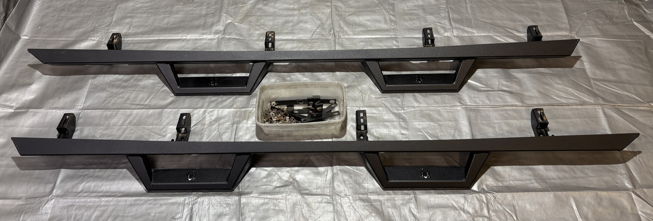 IMG_7407__59041.1770387417.jpg 2020-2024 Jeep Gladiator JT Black Widow Aftermarket Side Steps / Rock Rails / Pair / USED / JT003 - Image 1