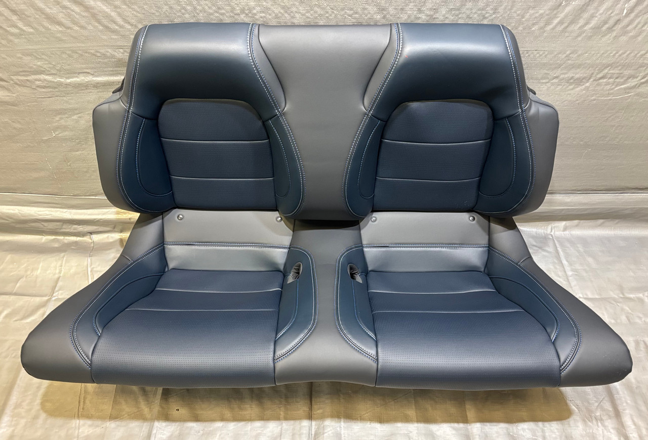 IMG_7554__45682.1777317129.jpg 2024 Ford Mustang S650 Convertible California Special Black / Blue Leather Rear Seat Set / FM202 - Image 1