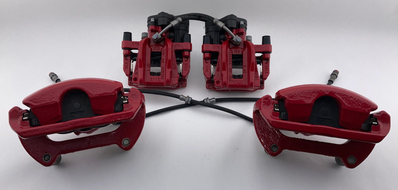 IMG_8205__05279.1760548449.jpg 2022-2024 Volkswagen MK8 GTI OEM Brake Calipers / Set of 4 / Red / 19K M8002 - Image 1
