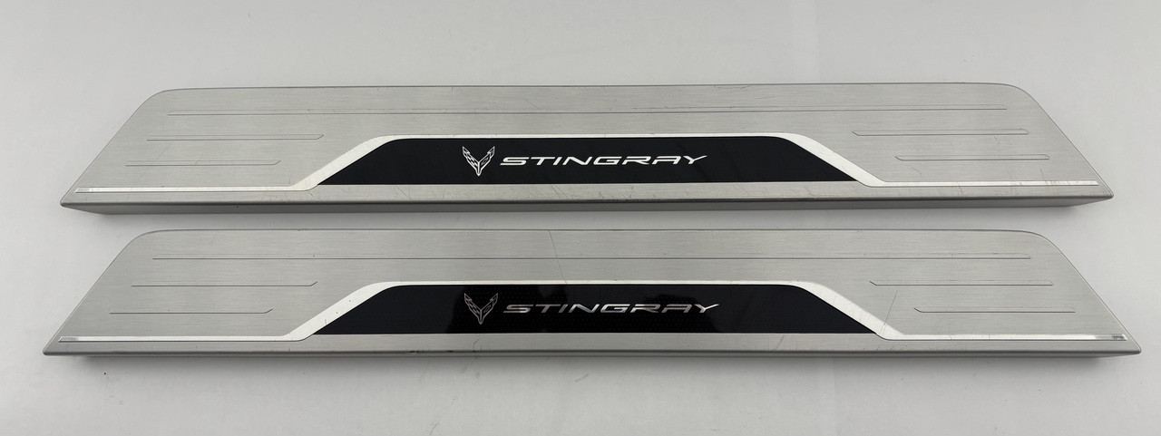 IMG_8240__96958.1770744877.jpg 2020-2025 Chevrolet C8 Corvette Stingray Aluminum Door Sill Trim Panels / Pair / C8002 - Image 1