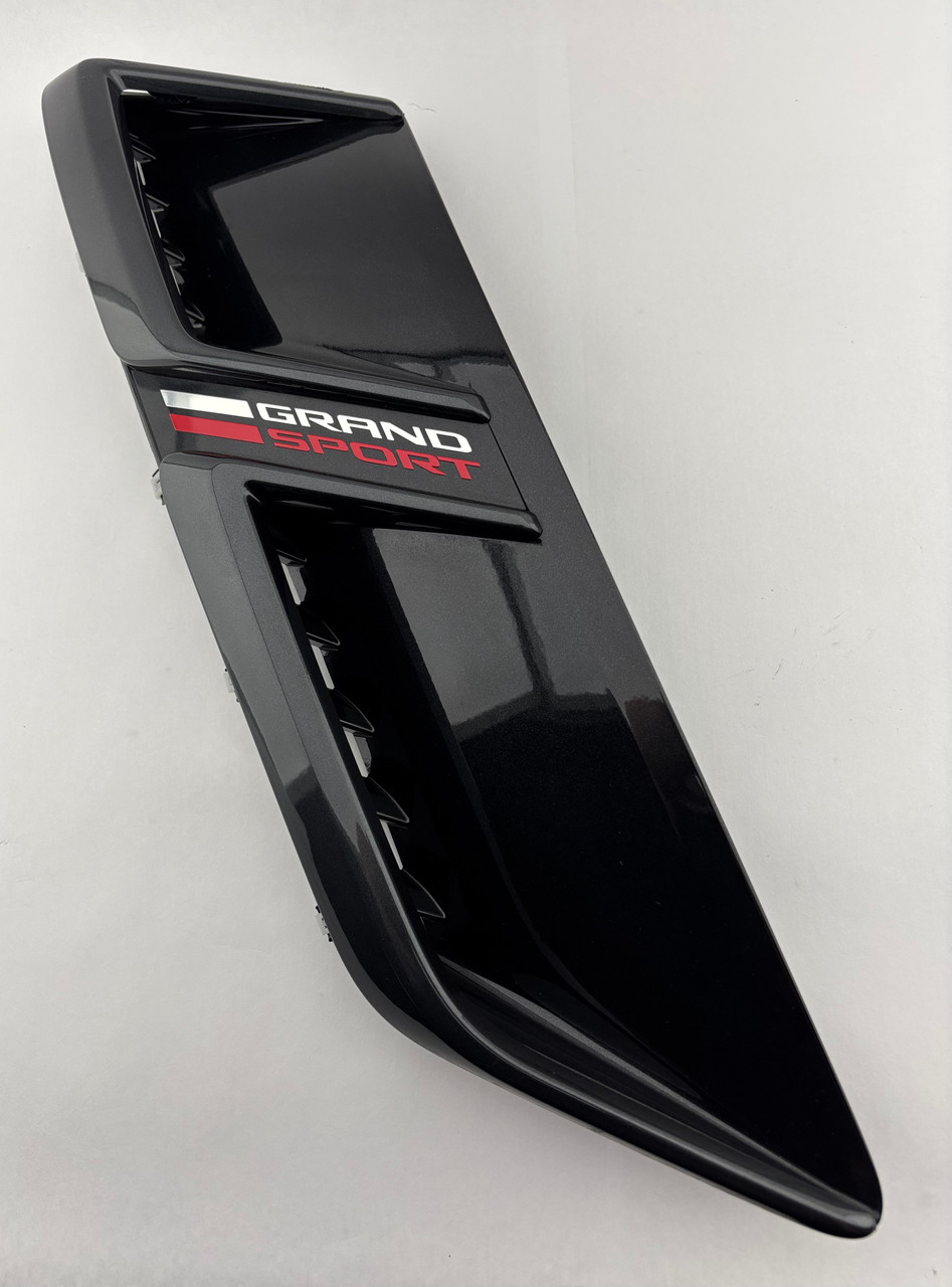 IMG_8386__01655.1777496334.jpg 2017-2019 Chevrolet C7 Corvette Grand Sport Driver Side Fender Vent Trim / OEM / Watkins Glen Gray Metallic C7008 - Image 1