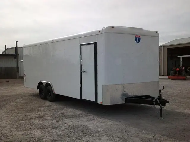a1 102" x 24' Victory Enclosed Car Carrier Trailer | Electric Brakes, Rear Ramp Door, Reinforced Frame - Image 1