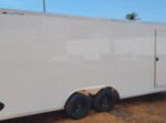 8.5' x 20' Aluminum Car Hauler with Escape Door – 7,000 lb GVWR, Tandem Axle, White/Silver