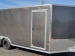 8.5' x 20' Aluminum Car Hauler Enclosed Trailer | Tandem Axle, 7000 lb GVWR, Rear Ramp Door & Escape Door – Gray/Silver