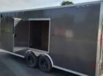 8.5' x 20' Aluminum Car Hauler Enclosed Trailer | Tandem Axle, 7000 lb GVWR, Rear Ramp Door & Escape Door – Gray/Silver - Image 4