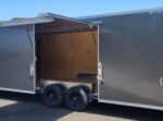 8.5' x 24' Aluminum Car Hauler Enclosed Trailer | Tandem Axle, 9990 lb GVWR, Elite Escape Door – Gray/Silver