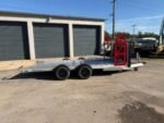 2026 Futura 7' x 16' Aluminum Lowering Car Trailer | 7000 lb GVWR, Tandem Axle, Bumper Pull – Silver - Image 2