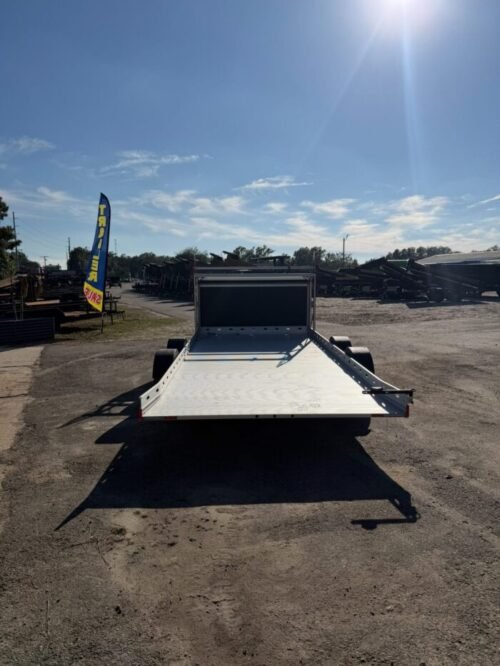 2026 Futura 7' x 16' Aluminum Lowering Car Trailer | 7000 lb GVWR, Tandem Axle, Bumper Pull – Silver - Image 5
