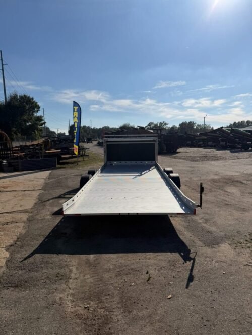 2026 Futura 7' x 20' Aluminum Lowering Car Trailer | 7000 lb GVWR, Winch, Aluminum Wheels – Silver - Image 6