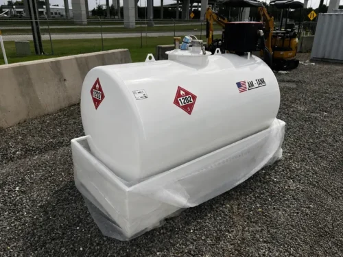 AM Tank 490 Gallon Diesel Fuel Tank with Pump and Containment Pan - Image 2